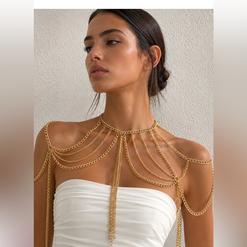 Gold Multi-Chain Shoulder Necklace